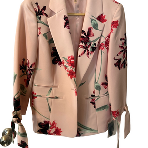 Nine West Pink Floral Blazer Quiet Luxury